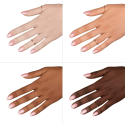 Esmalte Semilac 390 Spark of Bare Love sobre distintos tonos de piel