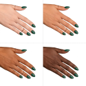 Esmalte Semilac 405 Bottled Herbs sobre distintos tonos de piel
