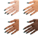 Esmalte Semilac 422 Deep Forest Green sobre distintos tonos de piel