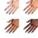 Esmalte Semilac 459 Evening Party sobre distintos tonos de piel