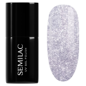 Esmalte semipermanente Semilac 461 Hollywood Silver, bote y muestra de color