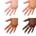 Esmalte Semilac 465 Luxury Chillout sobre distintos tonos de piel