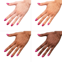 Esmalte Semilac 468 Pink Cosy Essentials sobre distintos tonos de piel