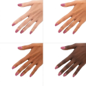 Esmalte Semilac 471 Garden Soirée sobre distintos tonos de piel