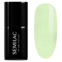 Esmalte semipermanente Semilac 497 Green Groove, bote y muestra de color