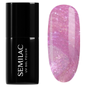 Esmalte semipermanente Semilac 498 Primavera Pink, bote y muestra de color