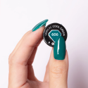 Muestra del esmalte Semilac 606 Cool Green sobre la uña