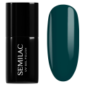Esmalte semipermanente Semilac 606 Cool Green, bote y muestra de color