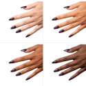 Esmalte Semilac 611 Violet Night sobre distintos tonos de piel