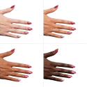 Esmalte Semilac 662 Rosé Gloss sobre distintos tonos de piel