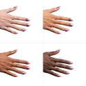 Esmalte Semilac 663 Blush Gloss sobre distintos tonos de piel