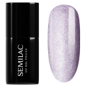 Esmalte semipermanente Semilac 664 Lilac Gloss, bote y muestra de color