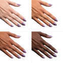 Esmalte Semilac 664 Lilac Gloss sobre distintos tonos de piel