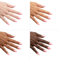 Esmalte Semilac 927 Pink of Spring sobre distintos tonos de piel