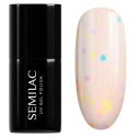 Esmalte semipermanente Semilac 930 Sunny Dots, bote y muestra de color