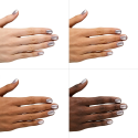 Esmalte Semilac 951 Silver Magnetic sobre distintos tonos de piel