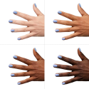 Esmalte Semilac 952 Frosty Glaze sobre distintos tonos de piel