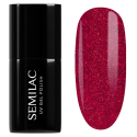 Esmalte semipermanente Semilac 181 Spicy Salsa, bote y muestra de color