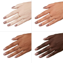 Esmalte Semilac 322 Shimmer Dust Brown sobre distintos tonos de piel