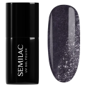 Esmalte semipermanente Semilac 399 Dark & Spark, bote y muestra de color