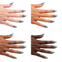 Esmalte Semilac 410 More Energy sobre distintos tonos de piel