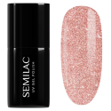 Esmalte semipermanente Semilac 458 Sparkling Rosé, bote y muestra de color