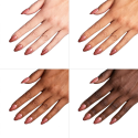 Esmalte Semilac 458 Sparkling Rosé sobre distintos tonos de piel