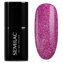 Esmalte semipermanente Semilac 462 Pink Bubbles, bote y muestra de color