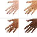 Esmalte Semilac 470 Beach Soirée sobre distintos tonos de piel