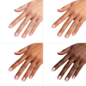Esmalte Semilac 490 Ice Crushed sobre distintos tonos de piel