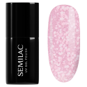 Esmalte semipermanente Semilac 491 Strawberry Ice, bote y muestra de color