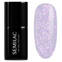 Esmalte semipermanente Semilac 492 Icy Lavender Bliss, bote y muestra de color