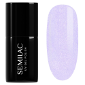 Esmalte semipermanente Semilac 499 Violet Vibes, bote y muestra de color