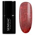 Esmalte semipermanente Semilac 609 Snow Berries, bote y muestra de color