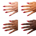 Esmalte Semilac 609 Snow Berries sobre distintos tonos de piel