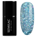 Esmalte semipermanente Semilac 610 Frosty Christmas, bote y muestra de color