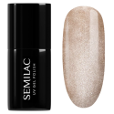 Esmalte semipermanente Semilac 661 Linen Gloss, bote y muestra de color