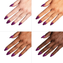 Esmalte Semilac A704 Euphoric Day sobre distintos tonos de piel