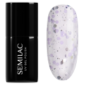 Esmalte semipermanente Semilac 925 Silver & Violet Drops, bote y muestra de color