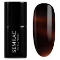 Esmalte semipermanente Semilac 942 Jelly Cola, bote y muestra de color