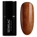 Esmalte semipermanente Semilac 944 Glazed Cinnamon, bote y muestra de color