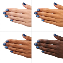 Esmalte Semilac 953 Mystery Blue sobre distintos tonos de piel
