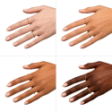 Esmalte Semilac 575 Bridesmaid Like You sobre distintos tonos de piel