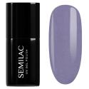 Esmalte semipermanente Semilac 379 Shimmer Stone Saphirre, bote y muestra de color