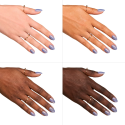 Esmalte Semilac 379 Shimmer Stone Saphirre sobre distintos tonos de piel