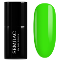 Esmalte semipermanente Semilac 447 Loco Lime, bote y muestra de color