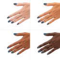 Esmalte Semilac 474 Rooftop Soirée sobre distintos tonos de piel