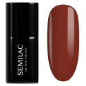 Esmalte semipermanente Semilac 472 Bonfire Soirée, bote y muestra de color
