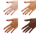 Esmalte Semilac 472 Bonfire Soirée sobre distintos tonos de piel