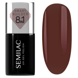 Semilac 833 Smart Builder Toffee Touch 7 ml, bote y muestra de color